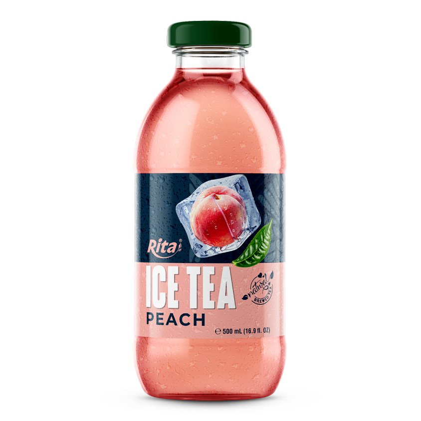 Peach Ice Tea Drink 16.9 Fl Oz Glass Bottle